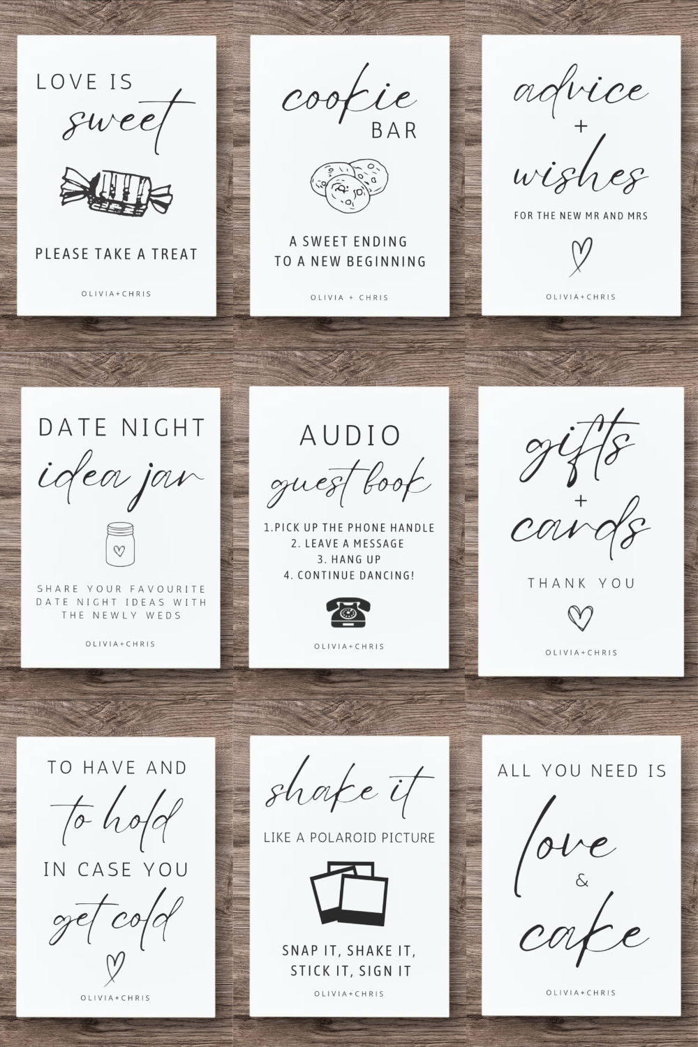 Wedding sign editable bundle